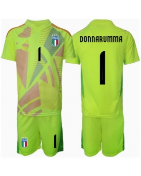 Italia Gianluigi Donnarumma #1 Portiere Maglia Gara Casa Repliche Europei 2024 Bambino
